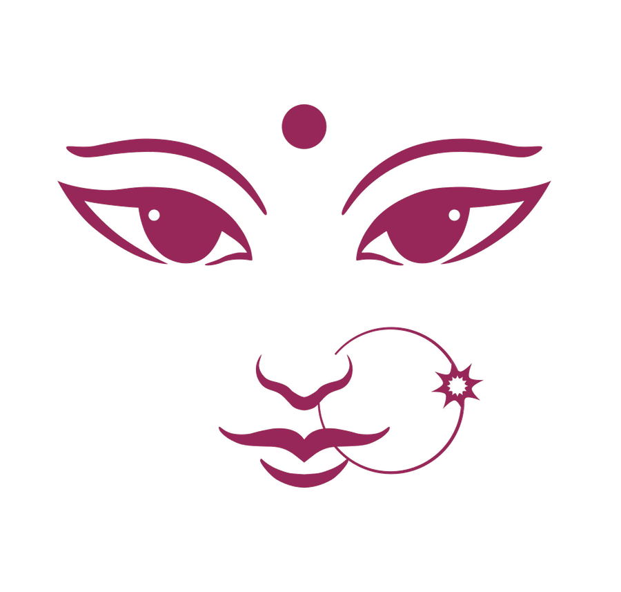 The Devi logomark — a line-drawn face of the goddess, marking the Aadya collection